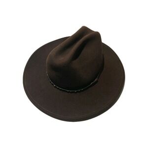 CHISOLM LANA LAINE 100%‎ WOOL Cowboy STYLE Hat Brown Size LARGE  #1190